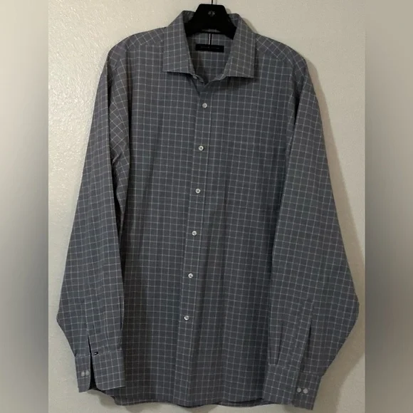 Tommy Hilfiger Men Gray And White Casual Button Down Shirt - Picture 2 of 7
